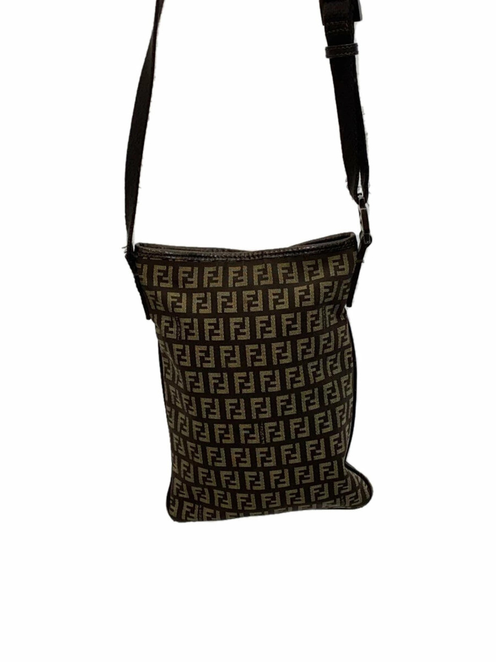 Fendi Brown Zucchino Canvas Crossbody bag Zucca monogram
